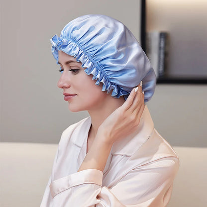 Silk night cap suitable for comfort and beauty sleep routines