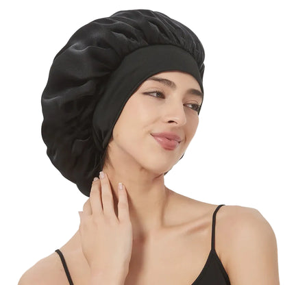 Mulberry silk sleeping bonnet with elastic band