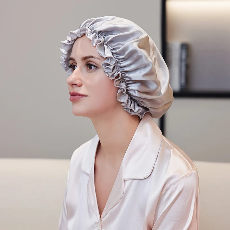 Silk night cap suitable for comfort and beauty sleep routines