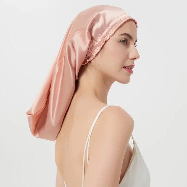 lightweight silk long bonnet overnight wear