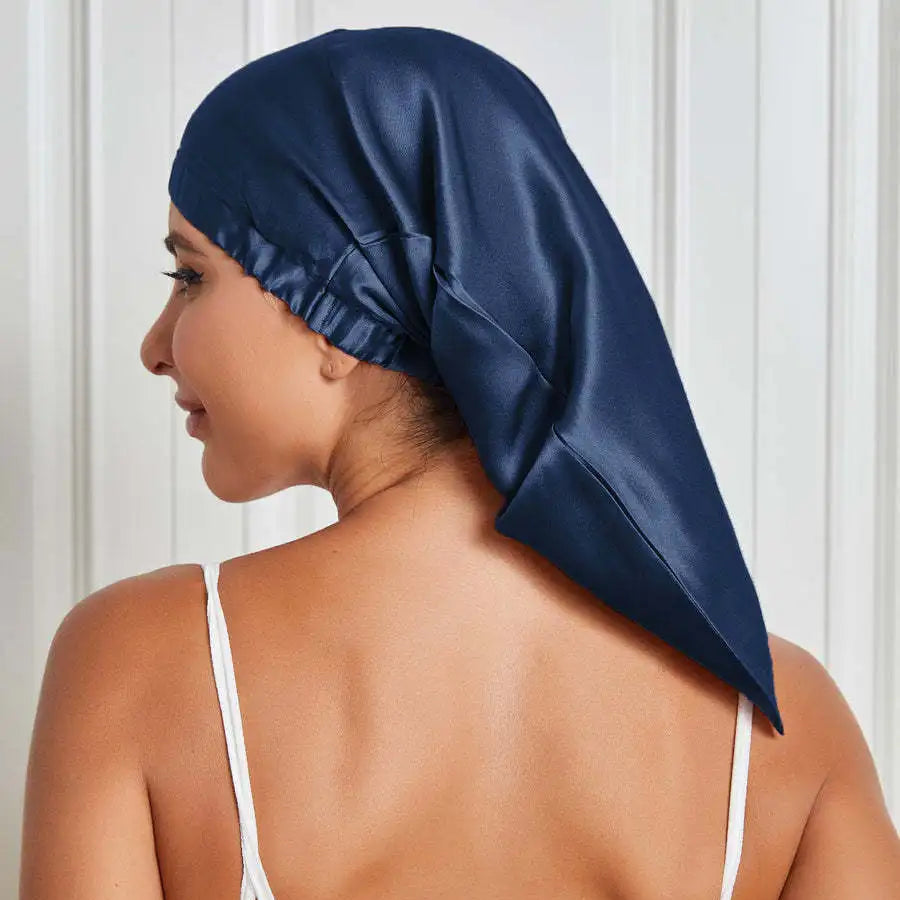 Lightweight silk sleeping wrap for curly and natural hair