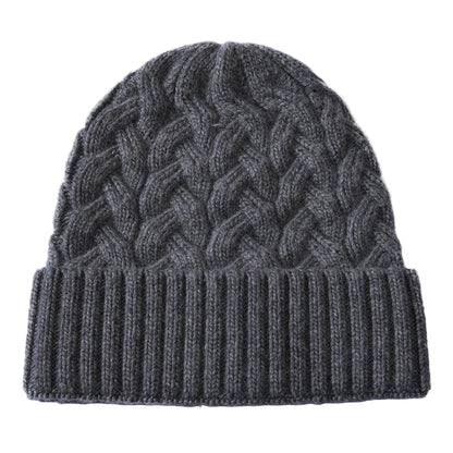 Knitted Cashmere Beanie – Satin Lined Hat