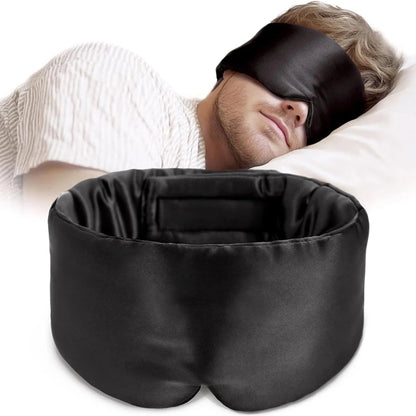 pure mulberry silk eye mask with wide velcro strap