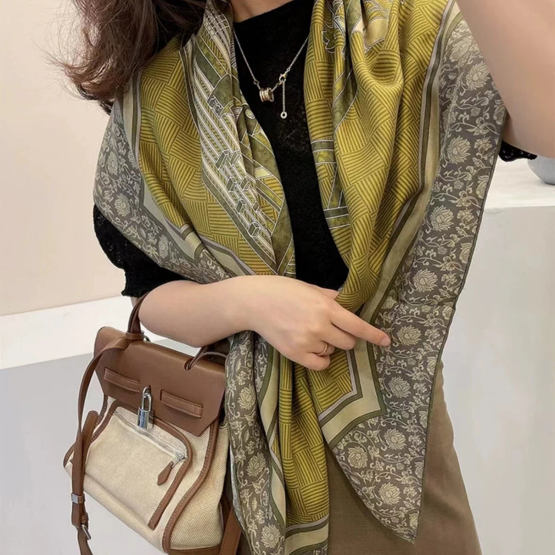 pure mulberry silk scarf with rolled hem finish