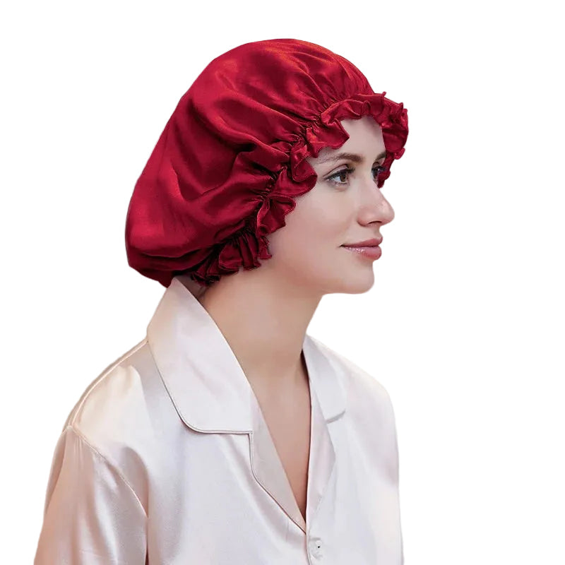 Silkvana natural silk sleeping cap designed for gentle overnight hair protection