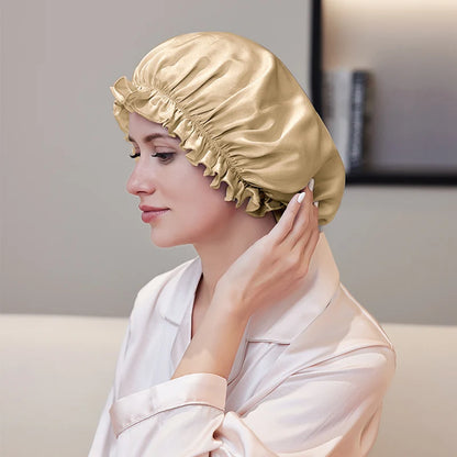 Natural silk cap designed to reduce friction during sleep