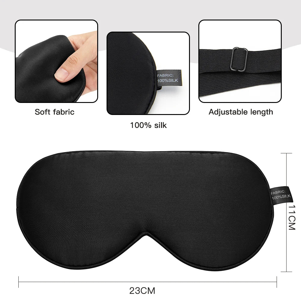 breathable silk sleep mask contoured nose area,
