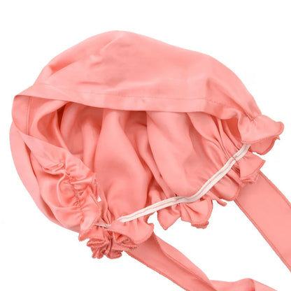 100% Pure Mulberry Silk Bonnet with Bow – Night Hair Wrap