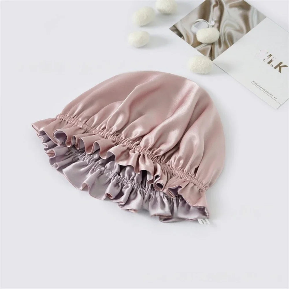 reversible silk hair bonnet two colour design