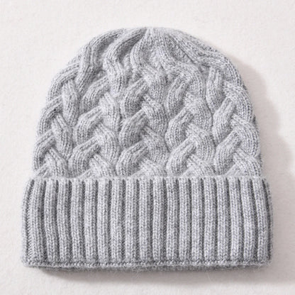 Knitted Cashmere Beanie – Satin Lined Hat