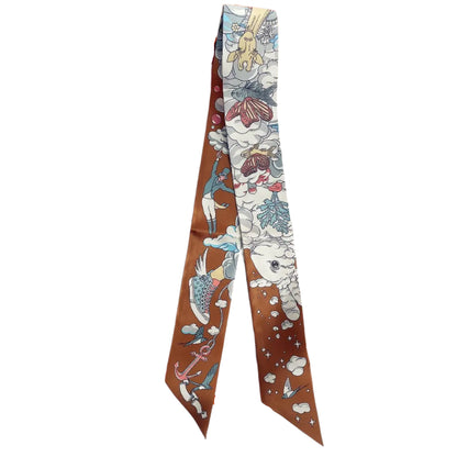 Silk Twilly Scarf – 90x5cm Ribbon for Bags, Hair & Neck