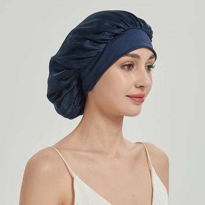 Mulberry silk sleeping bonnet with elastic band