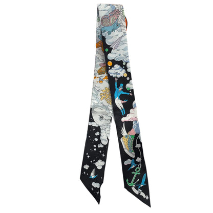 Silk Twilly Scarf – 90x5cm Ribbon for Bags, Hair & Neck