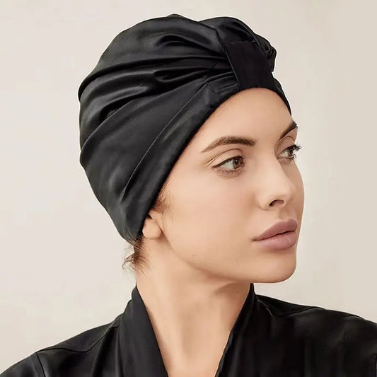 100% Mulberry Silk Bonnet – Double-Layer Frizz Protection