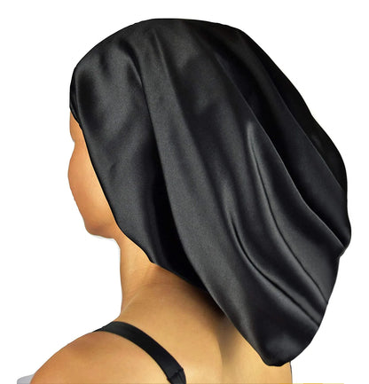 Natural silk triangle hair wrap with elastic collar