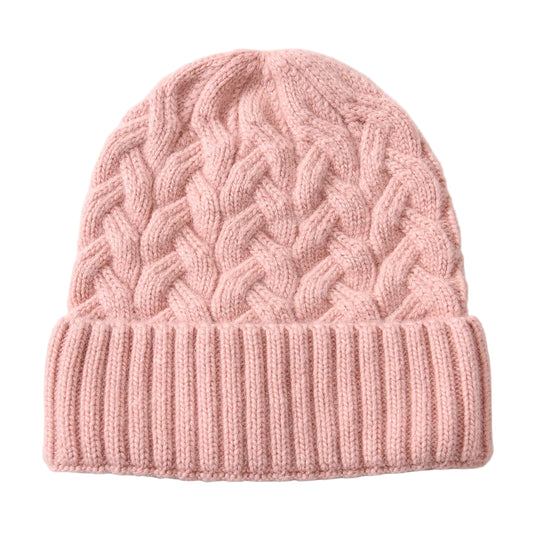 Knitted Cashmere Beanie – Satin Lined Hat