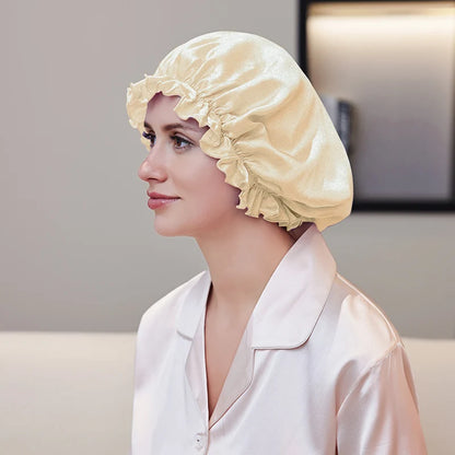 Natural silk cap designed to reduce friction during sleep