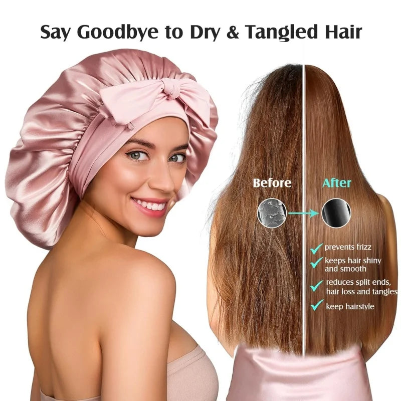 Silkvana 100% Pure Mulberry Silk Bonnet for Curly Hair Protection 2