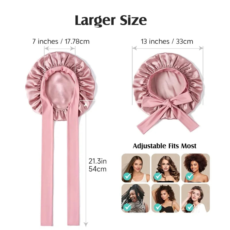 Silkvana 100% Pure Mulberry Silk Bonnet for Curly Hair Protection 4