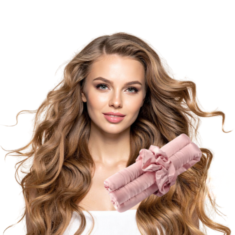 Satin Heatless Curling Ribbon Set – Overnight Soft Waves, No Heat Hair Curls