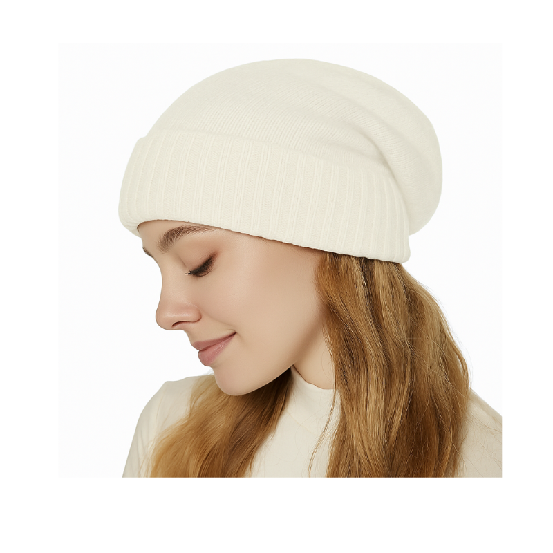 Satin-Lined Cashmere Beanie – Ultra Soft & Cozy