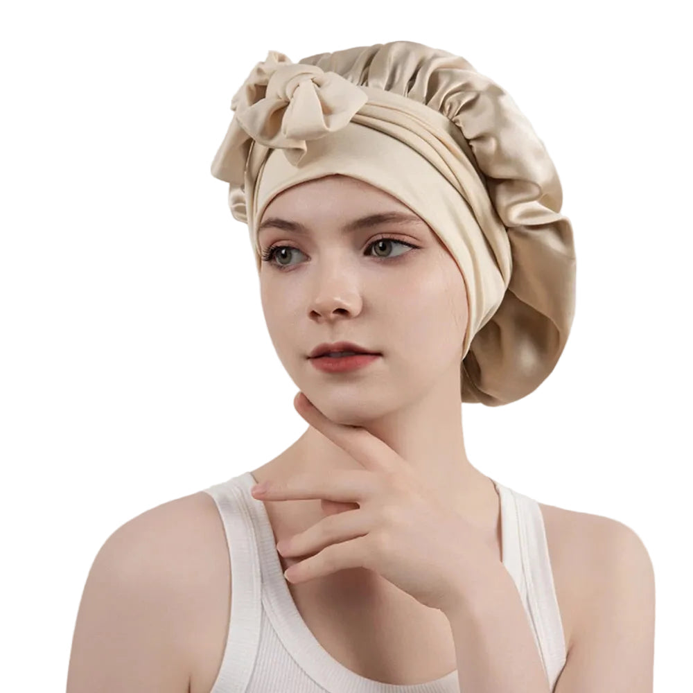 pure mulberry silk sleep bonnet smooth finish