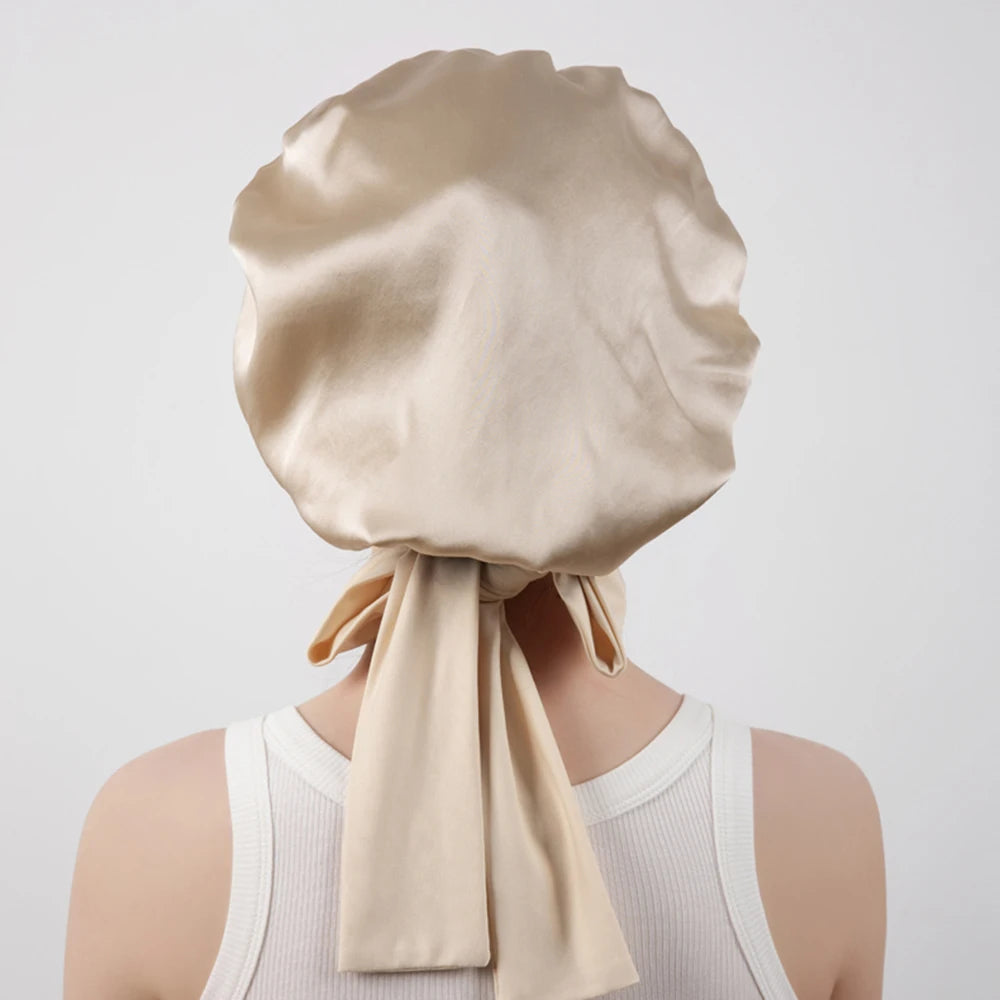 pure mulberry silk sleep bonnet smooth finish
