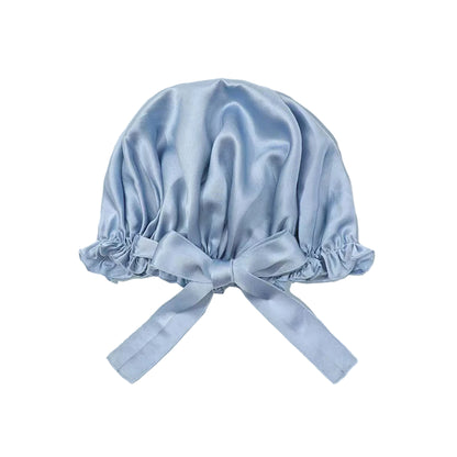 Premium 22 Momme Silk Bonnet for Sleeping – Ice Blue Edition