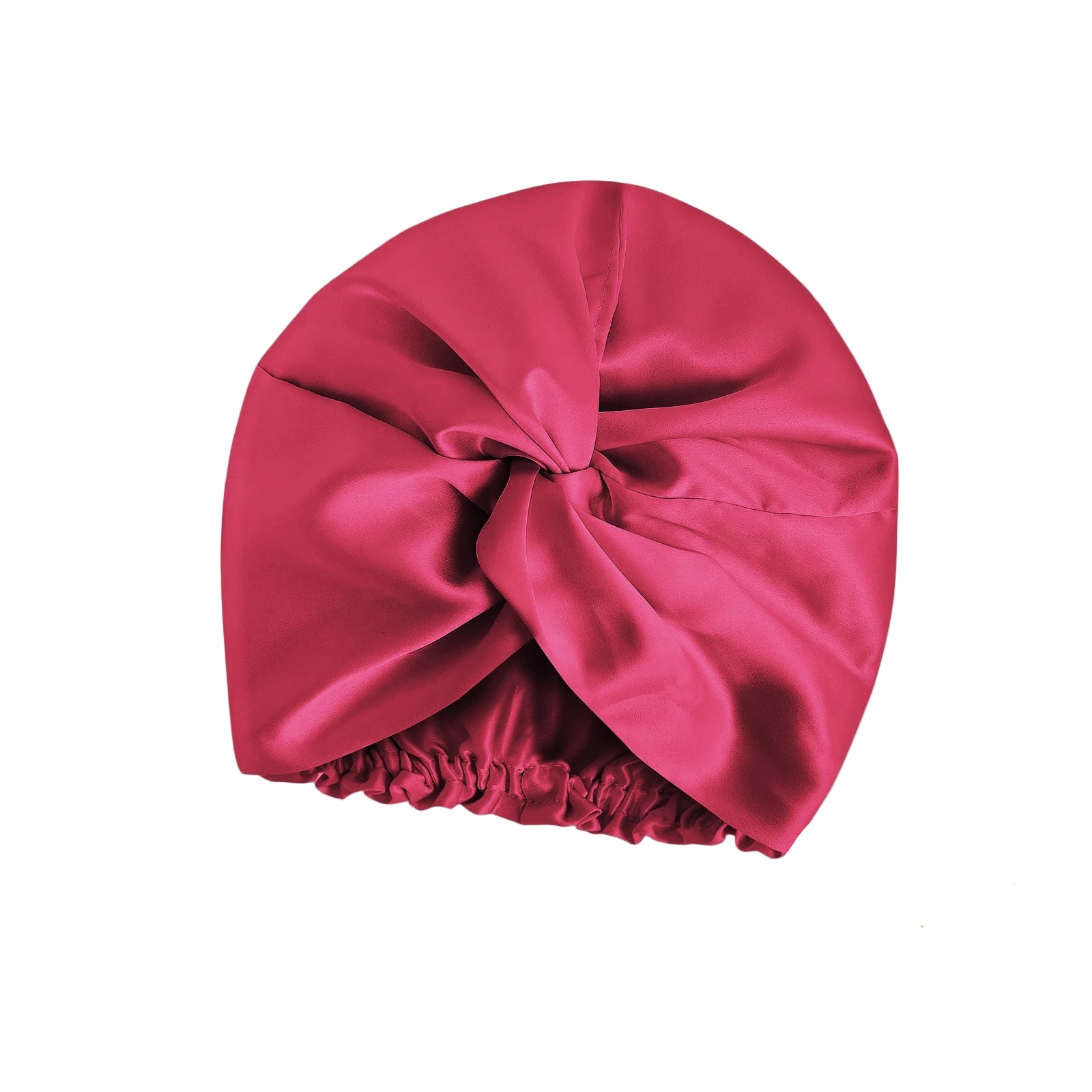 Wine red double-layer 100% mulberry silk sleep cap by Silkvana – elegant anti-frizz bonnet for curly and natural hair, breathable and gentle nightcap for smooth, frizz-free mornings.