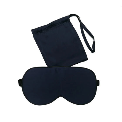 Classic black silk sleep mask for women – smooth, adjustable and luxurious