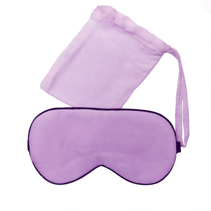 Lavender silk eye mask set with pouch – soft and breathable mulberry silk