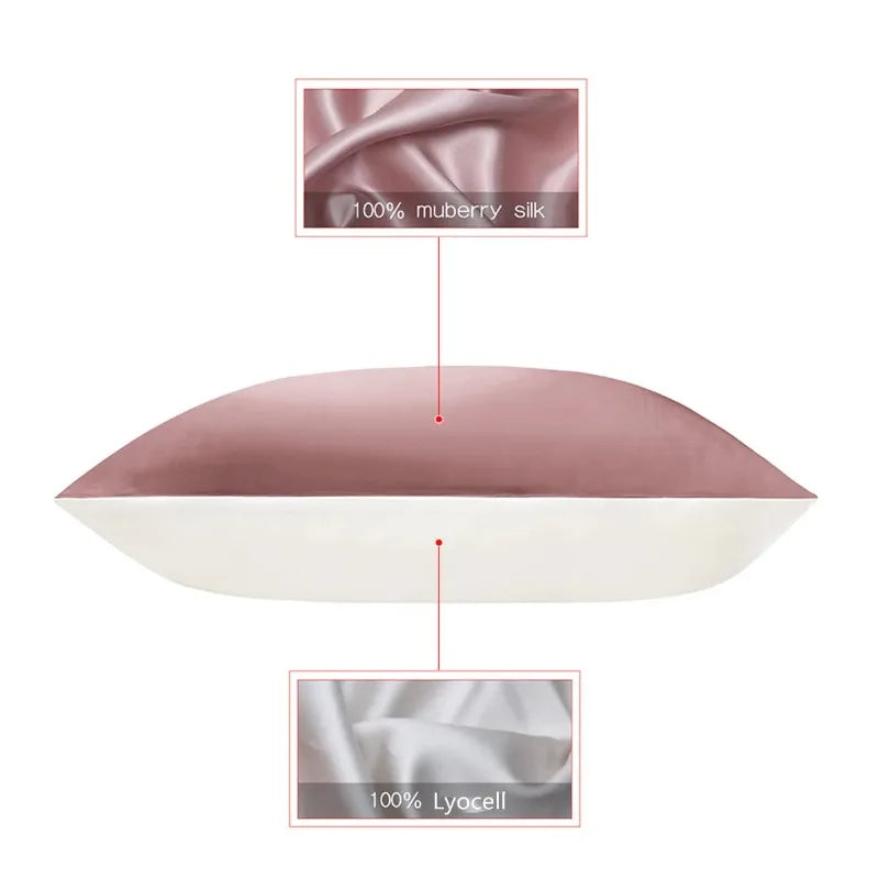 Close-up of Silkvana Mulberry Silk Pillowcase 19 Momme charmeuse weave showing smooth texture