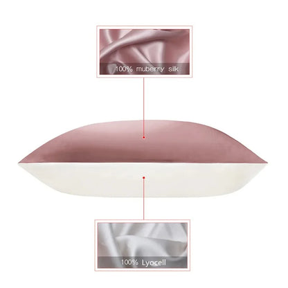 Close-up of Silkvana Mulberry Silk Pillowcase 19 Momme charmeuse weave showing smooth texture